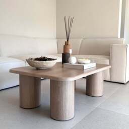 Alina - Washed Wood Rectangular Large Wooden Coffee Table - thumbnail 2