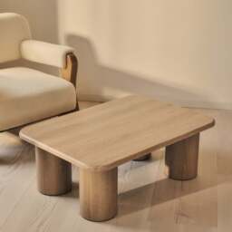 Alina - Washed Wood Rectangular Large Wooden Coffee Table - thumbnail 6
