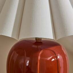 Orla - Terracotta Gloss Ceramic Scallop Shade Table Lamp - thumbnail 6