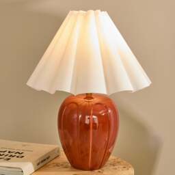 Orla - Terracotta Gloss Ceramic Scallop Shade Table Lamp - thumbnail 1