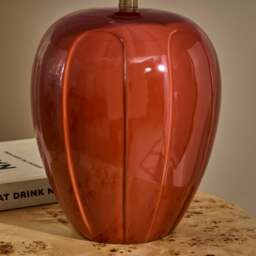 Orla - Terracotta Gloss Ceramic Scallop Shade Table Lamp - thumbnail 4