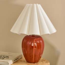 Orla - Terracotta Gloss Ceramic Scallop Shade Table Lamp - thumbnail 3
