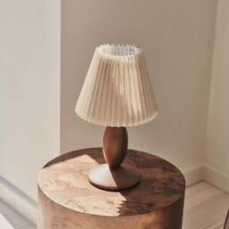 Elba - Dark Wood Pleated Shade Table Lamp - thumbnail 3
