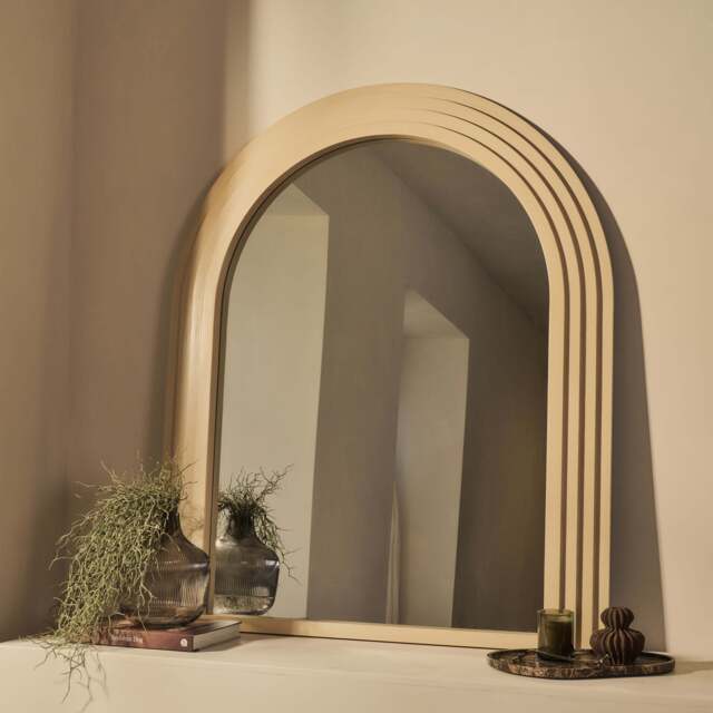 Luciana - Concrete Arched Overmantle Mirror 120cm x 100cm - image 1