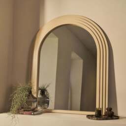 Luciana - Concrete Arched Overmantle Mirror 120cm x 100cm - thumbnail 1