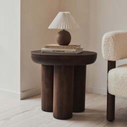 Vermont - Dark Wood Premium Round Side Table - thumbnail 3