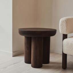 Vermont - Dark Wood Premium Round Side Table - thumbnail 1