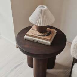 Vermont - Dark Wood Premium Round Side Table - thumbnail 4