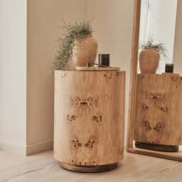 Arbour - Large Natural Burl Wood Premium Round Side Table - thumbnail 1