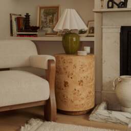 Arbour - Large Natural Burl Wood Premium Round Side Table - thumbnail 2
