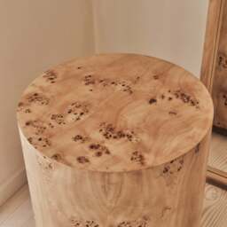 Arbour - Large Natural Burl Wood Premium Round Side Table - thumbnail 4