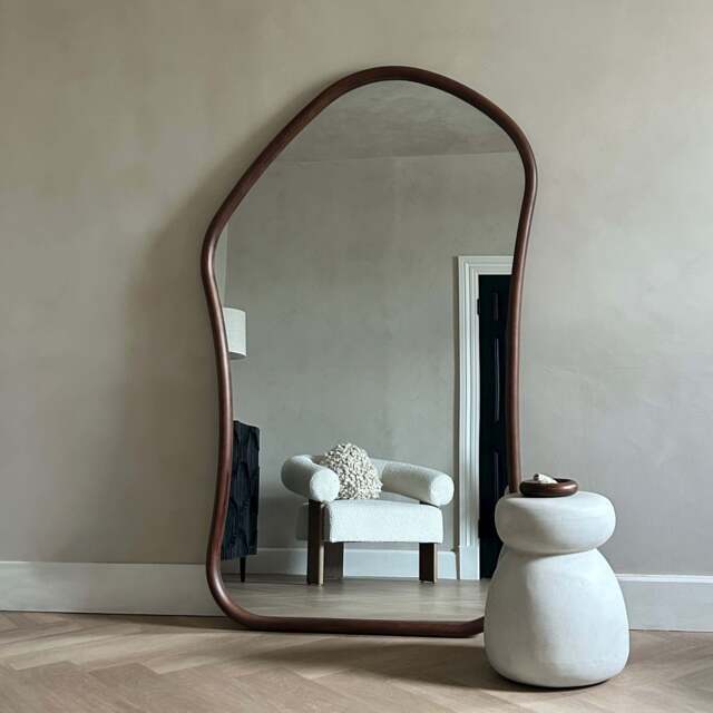 Aaliyah - Extra Large Full Length Dark Wood Irregular Mirror 180cm x 110cm - image 1