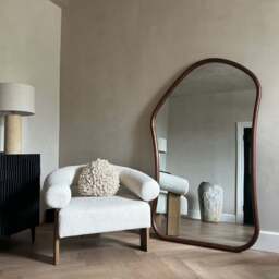 Aaliyah - Extra Large Full Length Dark Wood Irregular Mirror 180cm x 110cm - thumbnail 2