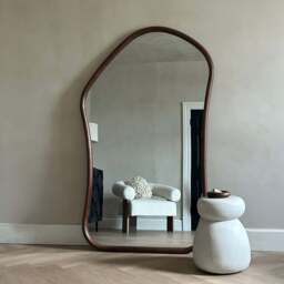 Aaliyah - Extra Large Full Length Dark Wood Irregular Mirror 180cm x 110cm - thumbnail 1