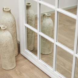 Sasha - White Shabby Chic Full Length Window Mirror 180cm x 100cm - thumbnail 6