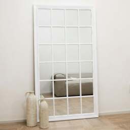 Sasha - White Shabby Chic Full Length Window Mirror 180cm x 100cm - thumbnail 5