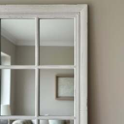 Sasha - White Shabby Chic Full Length Window Mirror 180cm x 100cm - thumbnail 2