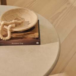 Alina - Concrete Round Large Wooden Coffee Table - thumbnail 5