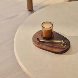 Alina - Concrete Round Large Wooden Coffee Table - thumbnail 6