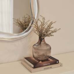 Riva - Brushed Chrome Pond Shaped Irregular Mirror 90cm x 85cm - thumbnail 6