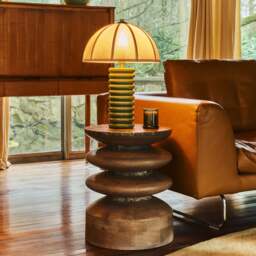 Orinthia - Dark Emperador Marble Round Dark Wood Premium Side Table - thumbnail 2