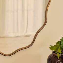 Sabrina - Antique Bronze Wavy Oval Metal Wall Mirror 100cm x 70cm - thumbnail 3