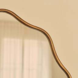 Sabrina - Antique Bronze Wavy Oval Metal Wall Mirror 100cm x 70cm - thumbnail 2