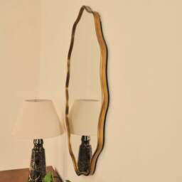 Sabrina - Antique Bronze Wavy Oval Metal Wall Mirror 100cm x 70cm - thumbnail 6