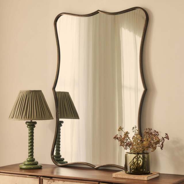 Elise - Antique Bronze Art Deco Metal Overmantle Mirror 120cm x 80cm - image 1