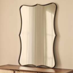 Elise - Antique Bronze Art Deco Metal Overmantle Mirror 120cm x 80cm - thumbnail 3