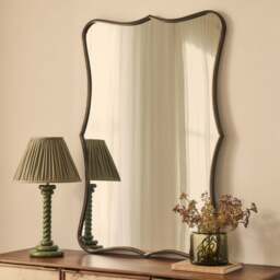 Elise - Antique Bronze Art Deco Metal Overmantle Mirror 120cm x 80cm - thumbnail 1