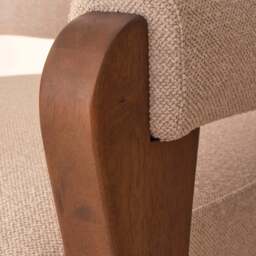 Ferne - Fabric Accent Chair Ivory & Dark Wood - thumbnail 6