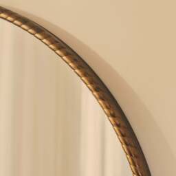 Corra - Antique Bronze Rope Twist Round Metal Wall Mirror 90cm x 90cm - thumbnail 6