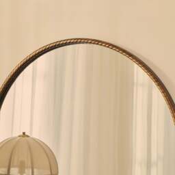 Corra - Antique Bronze Rope Twist Round Metal Wall Mirror 90cm x 90cm - thumbnail 5