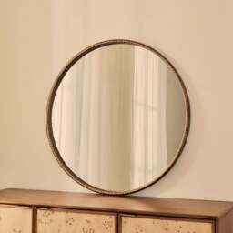 Corra - Antique Bronze Rope Twist Round Metal Wall Mirror 90cm x 90cm - thumbnail 3