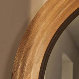 Luciana - Washed Wood Arched Overmantle Mirror 120cm x 100cm - thumbnail 4