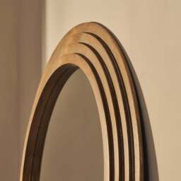 Luciana - Washed Wood Arched Overmantle Mirror 120cm x 100cm - thumbnail 2