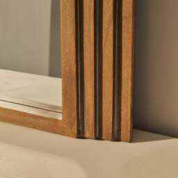 Luciana - Washed Wood Arched Overmantle Mirror 120cm x 100cm - thumbnail 3