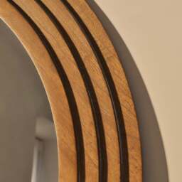 Luciana - Washed Wood Arched Overmantle Mirror 120cm x 100cm - thumbnail 5