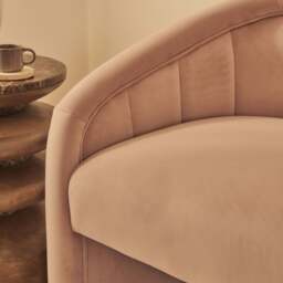 Camille - Curved Velvet Accent Chair Blushed Pink - thumbnail 3