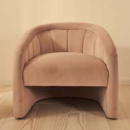 Camille - Curved Velvet Accent Chair Blushed Pink - thumbnail 5