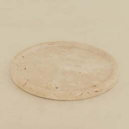 Travara - Cream Travertine Round Decorative Tray - thumbnail 5