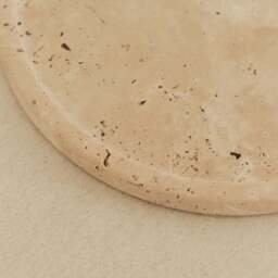 Travara - Cream Travertine Round Decorative Tray - thumbnail 4