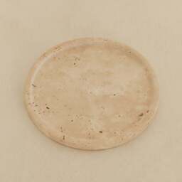Travara - Cream Travertine Round Decorative Tray - thumbnail 6
