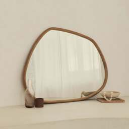 Aaliyah - Warm Wood Irregular Wall Mirror 110cm x 80cm - thumbnail 2