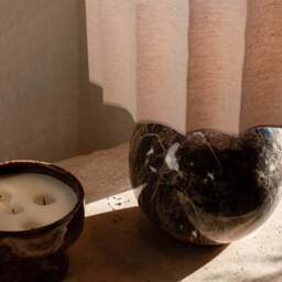 Caia - Dark Emperador Scallop Shade Table Lamp - thumbnail 3