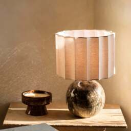 Caia - Dark Emperador Scallop Shade Table Lamp - thumbnail 1