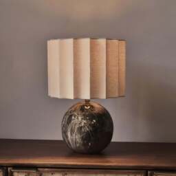 Caia - Dark Emperador Scallop Shade Table Lamp - thumbnail 4