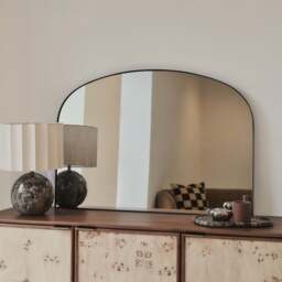 Aria - Black Metal Overmantle Wall Mirror 100cm x 70cm - thumbnail 1