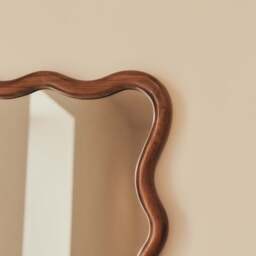 Marea - Dark Wood Wavy Retro Full Length Mirror 170cm x 80cm - thumbnail 6